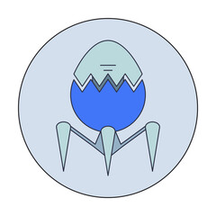 Biotechnology, Nano robot in badge icon