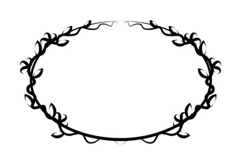 Beautiful round frame with wildflowers