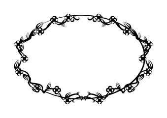 Fototapeta premium Beautiful round frame with wildflowers