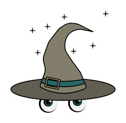 witch hat colored illustration design art