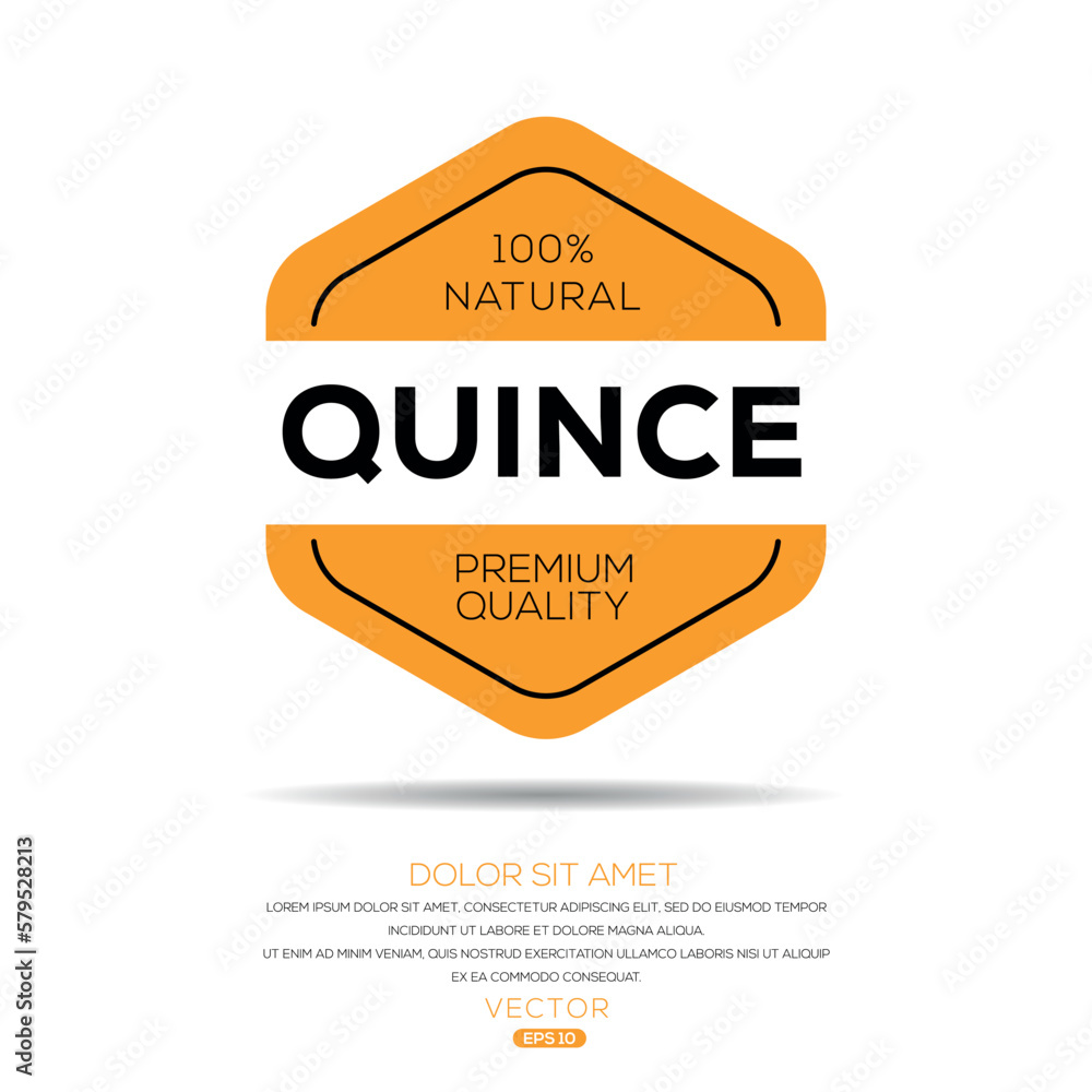 Wall mural Creative (Quince), Quince label, vector illustration.