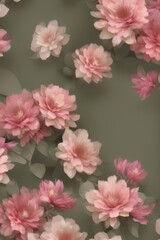 pink Floral wallpaper aesthetic design background 8k - generative ai