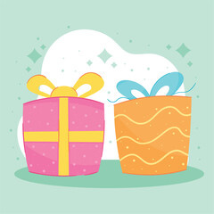 two gifts boxes presents