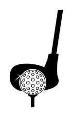 Golf club and ball icon illustration design art