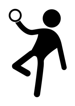 Gymnast with a ball icon illustration design art