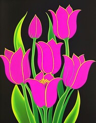 Tulip time, Colorful Tulips, Bouquet of tulips, Tulips in a Vase, Vase of Tulip Flowers, Holland, Tulip Bunch, Tulip Flowers, Bouquet of Flowers, Colorful Flowers, Generative AI