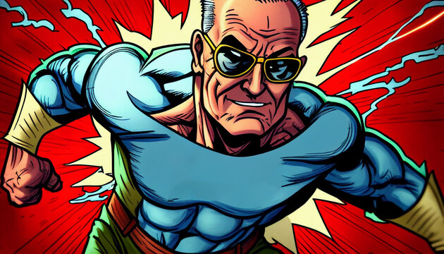 Senior Superheld, created by Generative AI
