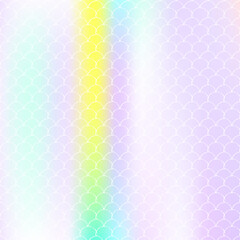 Holographic scale background with gradient mermaid.