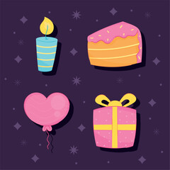 birthday party celebration icons