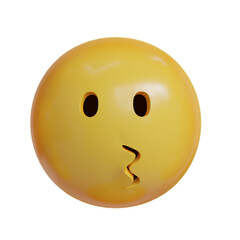 Regular smooch expression 3D Emoji from front angle
