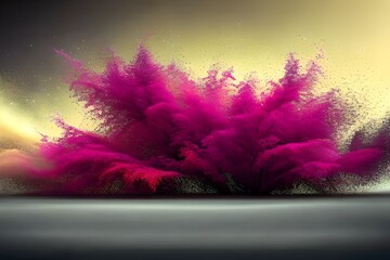 Explosion of dry burgundy paint.  Generative AI.