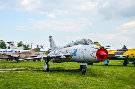 State Aviation Museum. Combat-instructional fighter-bomber Su-17um in  Kyiv Ukraine