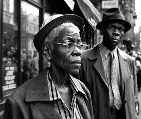 Black people in Harlem, street photography - generative ai