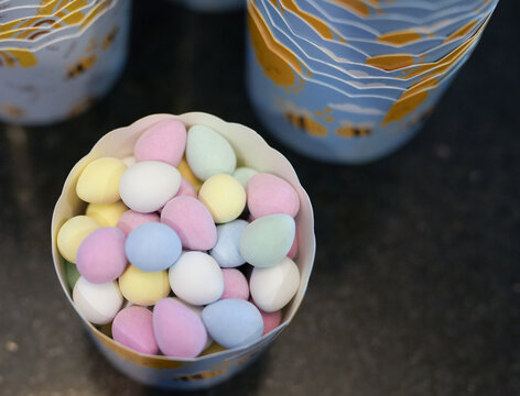 mini Easter chocolate eggs pastel colours