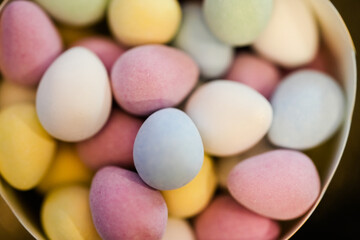 mini Easter chocolate eggs pastel colours