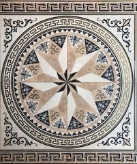 Closeup marble tile floor for background texture