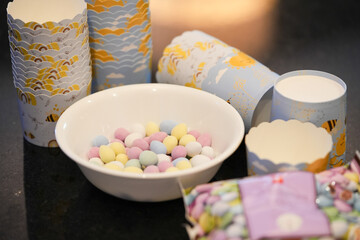 mini Easter chocolate eggs pastel colours