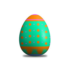 Realistic Polkadot Decorated 3D Easter Egg