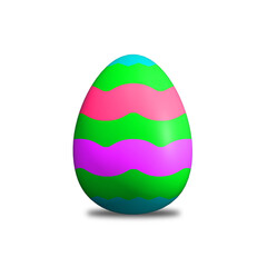 Realistic Bright Decorated 3D Easter Egg