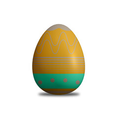 Realistic Natural Decorated 3D Easter Egg