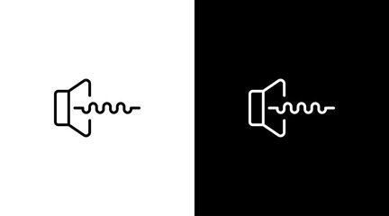 speaker Volume low logo audio sound wave voice technology outline icon design