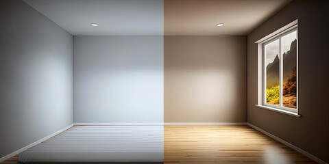 Obraz premium modern bedromm with cove lighting AI-Generated