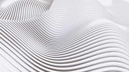 Abstract Curved Shapes. White Circular Background.
