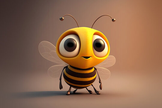 Cartoon Bee Character (Created with Generative AI)