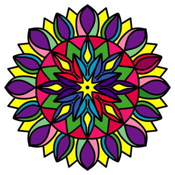 Abstract floral ornament graffiti Mandala pattern