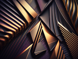 Modern technology abstract texture with diagonal metallic lines created with Generative AI technology
