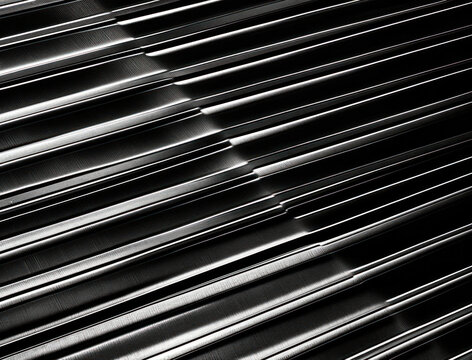 Modern technology abstract texture with diagonal metallic lines created with Generative AI technology