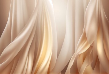 Light beige grainy gradient background vanilla white sheer flowing silk wallpaper, generative AI