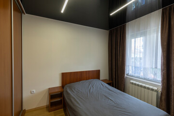 Bedroom interior in apartment building