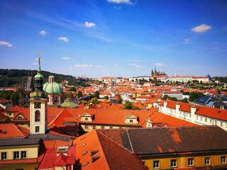 Fototapeta premium Bird eye view of Prague old town, Czech