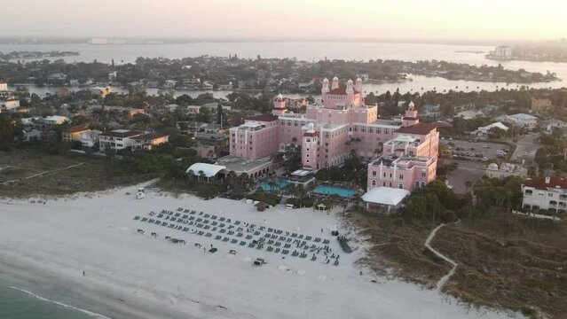 The pink hotel in Saint Petersburg, Florida, before hurricane Milton