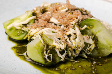 Close up to delicious salad