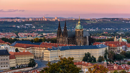 Prague Castle at twilight