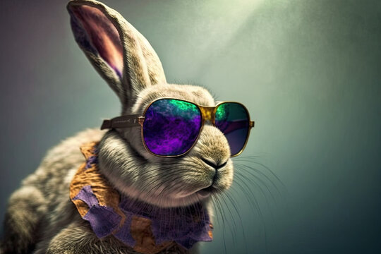 Cooler Hase mit Sonnenbrille, Einohrhase, Osterhase
Generated Ai