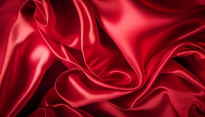 Obraz premium Red black silk satin background. Generative AI.