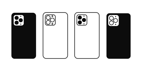 Phone icon in different variations.Vector