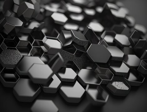 Futuristic hexagonal background Abstract geometric grid pattern created with Generative AI technology