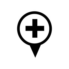 hospital location icon vector illustration on white background..eps