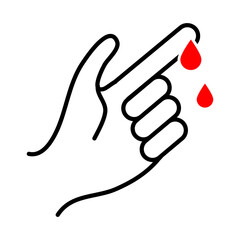 Fototapeta premium finger and bloodicon diabetes symbol vector illustration..eps