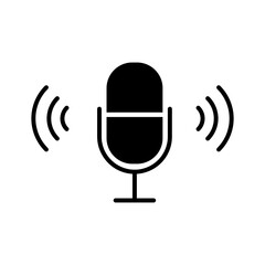 Microphone icon vector flat illustration on white background..eps