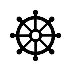 Navigation icon, rudder design trendy flat illustration..eps © Sejal