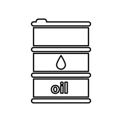 Oil drum container, barrel with sign flat illustration on white background..eps
