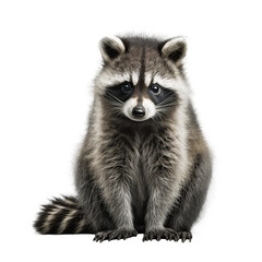 raccoon isolated on  background - obrazy, fototapety, plakaty