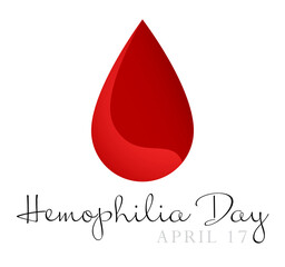 Fototapeta premium Hemophilia Day, April 17 and red drop design 