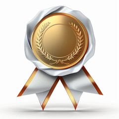 Award symbol, award, medal, golden and white medal, generative AI