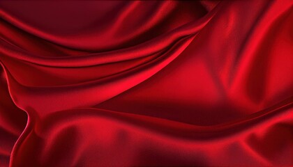 Obraz premium Texture of silk fabric. Red silk satin background. Beautiful soft folds on the smooth surface of the fabric. luxury background. generative ai